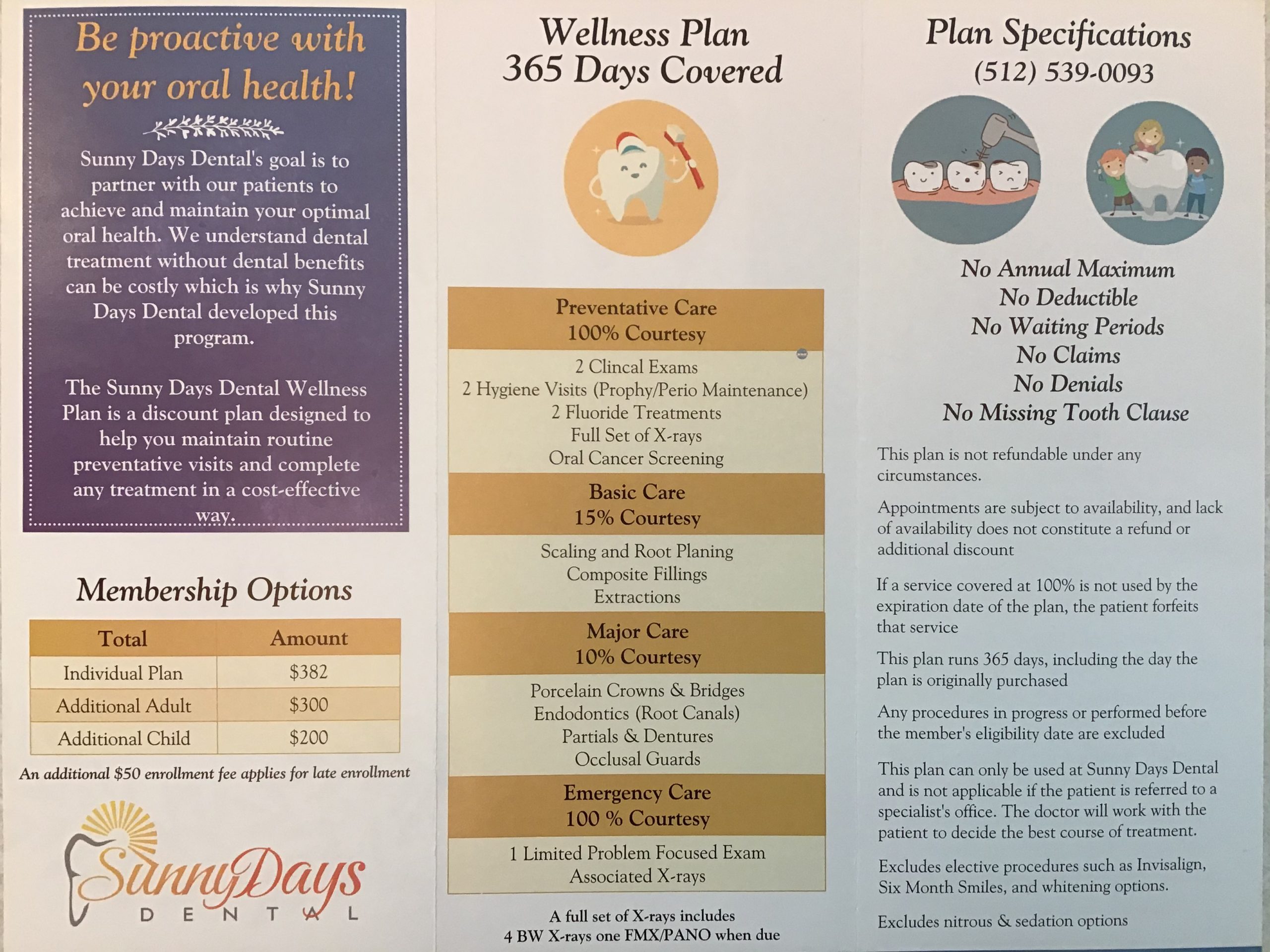 Wellness Plan Austin, TX Sunny Days Dental